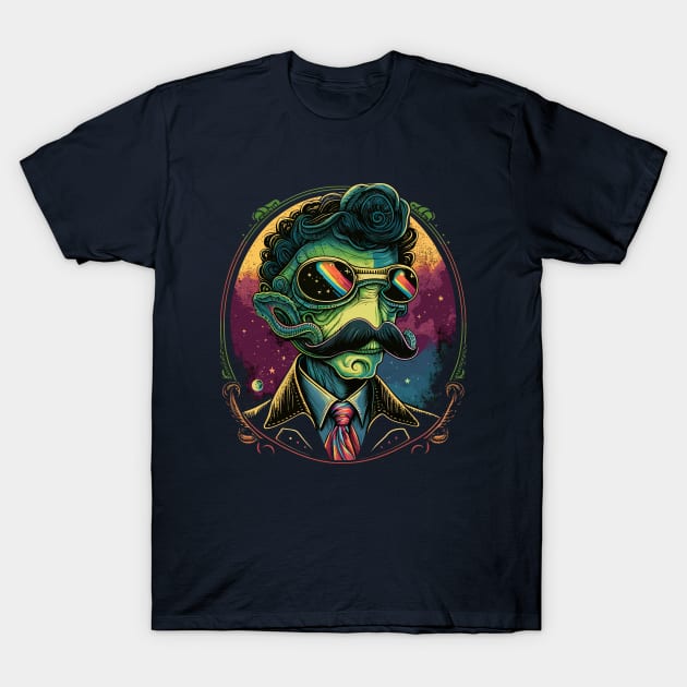 The Mustache Alien Retro Look T-Shirt by Imagine79